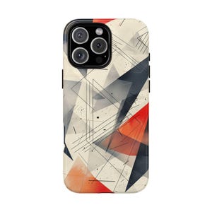 Minimalist Geometry Pattern Red Triangle - Phone Case for iPhone 16 16e 15 14 13 Pro Max | Galaxy S25 S24 S23 | Pixel 9 9a | Wireless Cover