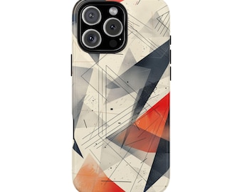 Minimalist Geometry Pattern Red Triangle Phone Case: iPhone, Galaxy, Pixel