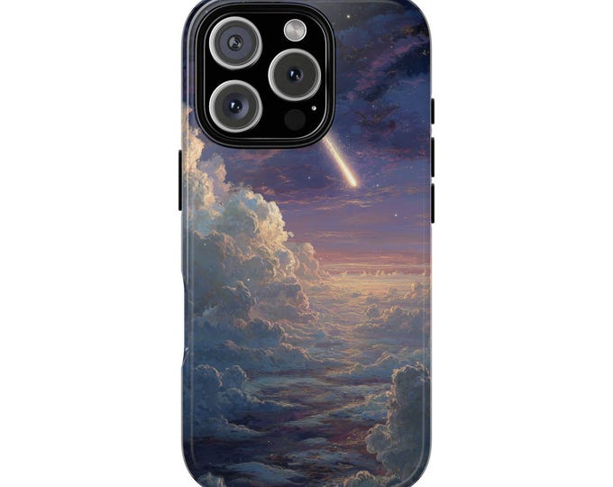 Comet Trail Vibrant Purple Clouds Phone Case: iPhone, Galaxy, Pixel - Lifetime Warranty