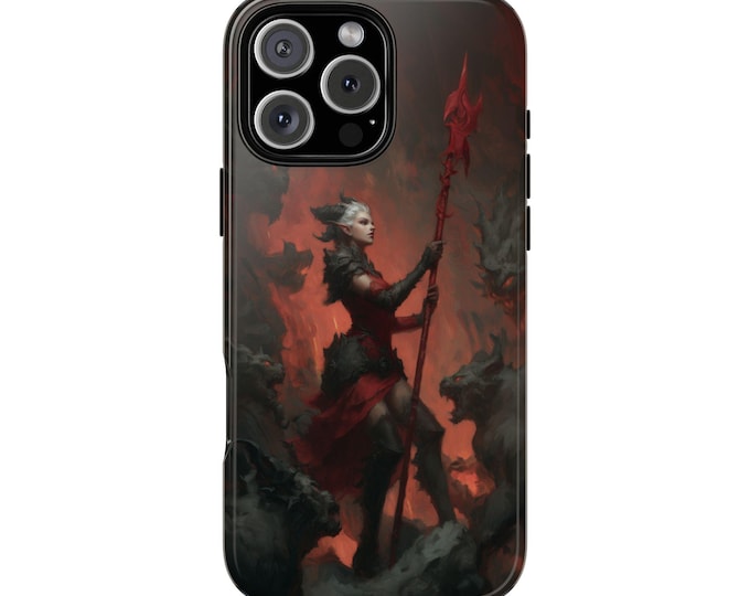 Dark Elf Queen Hell Beasts Staff Phone Case: iPhone, Galaxy, Pixel - Lifetime Warranty