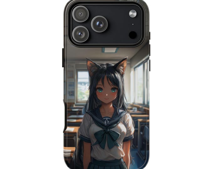 Kemonomimi Anime Schoolgirl Kitsune Fox Phone Case: iPhone, Galaxy, Pixel - Lifetime Warranty