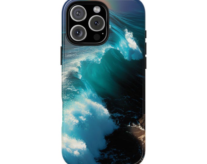 Sea Waves Surge Ocean Blue Clashing Water Nature Phone Case: iPhone, Galaxy, Pixel - Lifetime Warranty