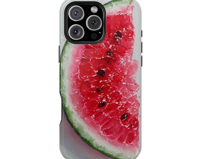 Watermelon Slice Watercolor Wedge Fruit Phone Case: iPhone, Galaxy, Pixel - Lifetime Warranty