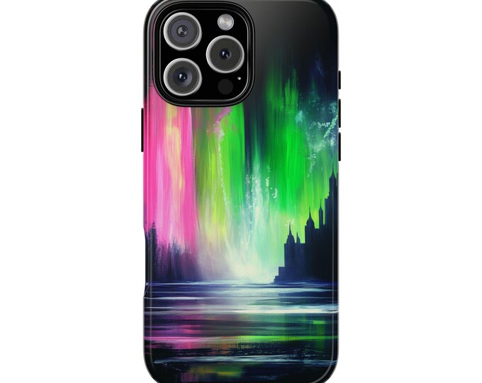 Night Sky Northern Lights Castle Phone Case: iPhone, Galaxy, Pixel - Lifetime Warranty