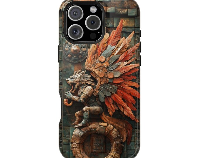 Feathered Jaguar Aztec God Artwork Phone Case: iPhone, Galaxy, Pixel - Lifetime Warranty