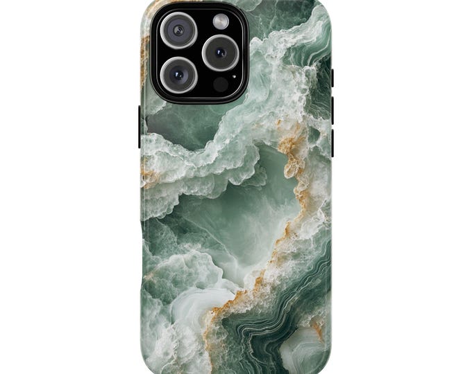 Marble Stone Driftwood Mint Green Rock Phone Case: iPhone, Galaxy, Pixel - Lifetime Warranty