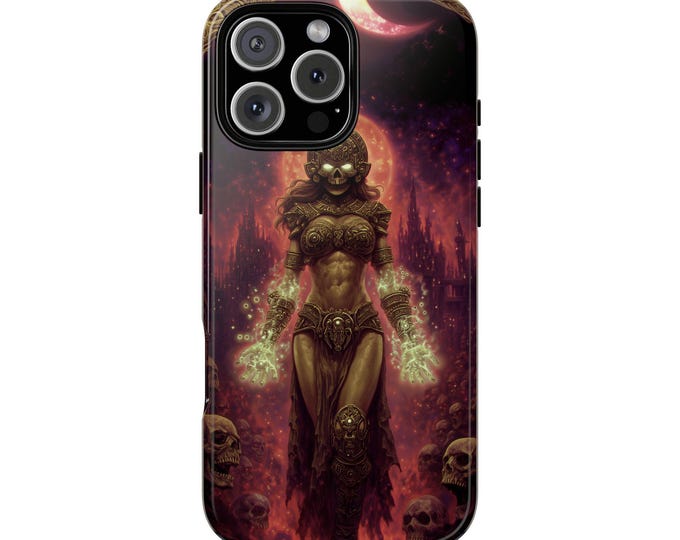 Ancient Warrior Woman Aztec Artwork Phone Case: iPhone, Galaxy, Pixel - Lifetime Warranty