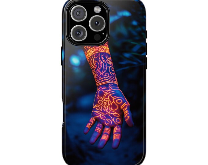 Hawaiian Tattoo Sleeve Orange Glow Phone Case: iPhone, Galaxy, Pixel - Lifetime Warranty