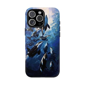 Orca Pod Killer Whales Deep Ocean Pastel Phone Case: iPhone, Galaxy, Pixel - MagSafe Compatible