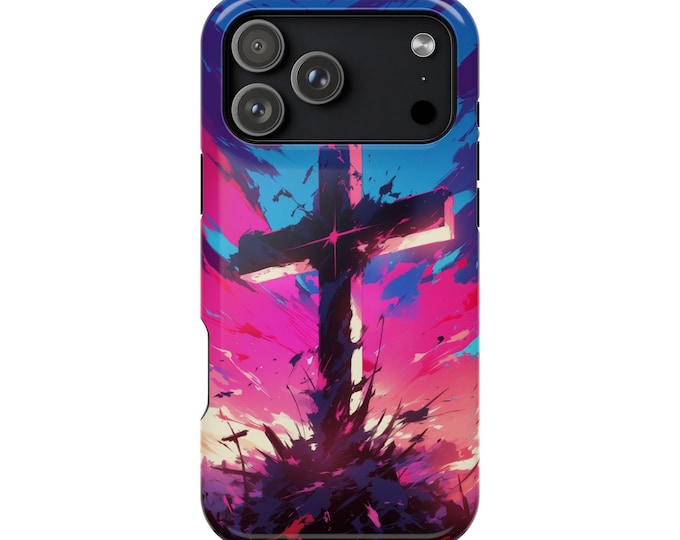 Dynamic Christian Cross Sunset Phone Case: iPhone, Galaxy, Pixel - Lifetime Warranty
