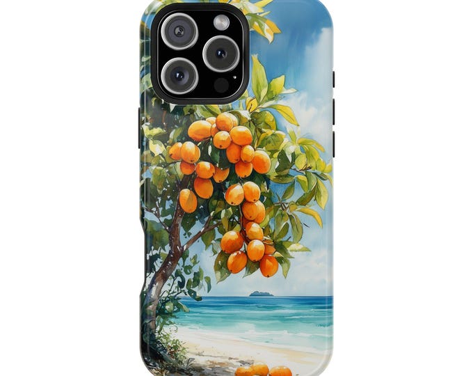 Mango Fruit Tree at Vibrant Beach Phone Case: iPhone, Galaxy, Pixel - Lifetime Warranty