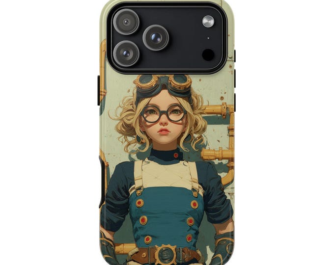 Steampunk Anime Girl Engineer Phone Case: iPhone, Galaxy, Pixel - Lifetime Warranty