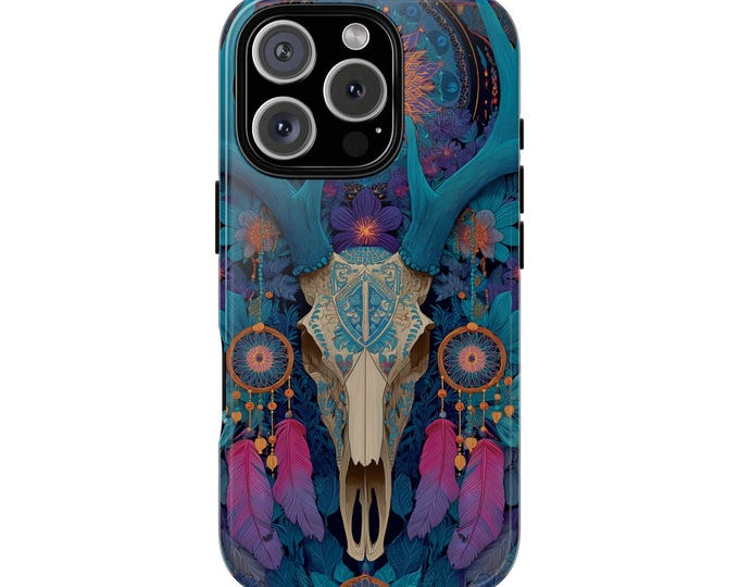 Boho Deer Skull Tribal Dreamcatcher Phone Case: iPhone, Galaxy, Pixel - Lifetime Warranty