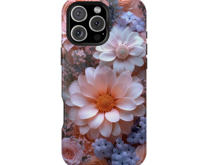 Lush Floral Garden Pastel Flower Painting - Phone Protector Cover Case for iPhone MagSafe | Galaxy | Pixel
