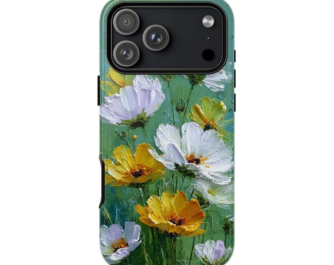 White Yellow Flowers Impasto Paint Phone Case for iPhone | Samsung Galaxy | Google Pixel