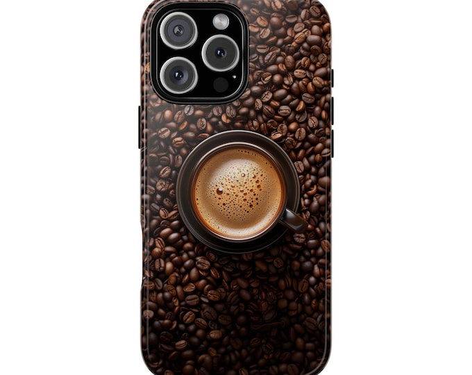 Bold Espresso Mug Coffee Beans Phone Case: iPhone, Galaxy, Pixel - Lifetime Warranty