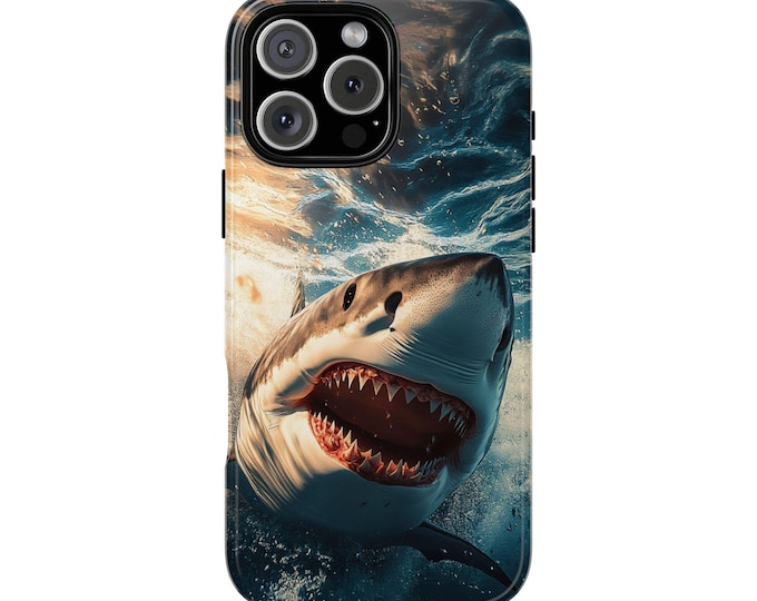 Great White Shark Deep Ocean Waters Phone Case: iPhone, Galaxy, Pixel - Lifetime Warranty