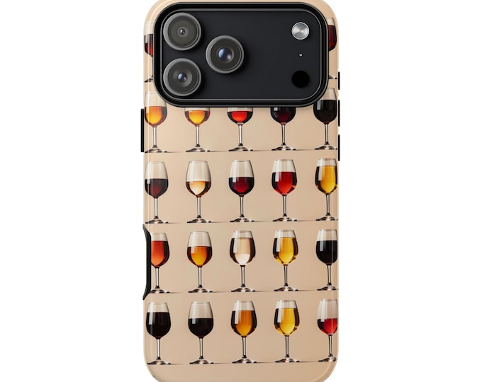 Wine Glasses Pattern Phone Case for iPhone, Galaxy, Pixel – Lifetime Warranty
