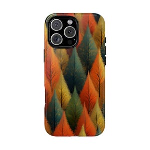Autumn Pine Tree Forest Pattern - Phone Case for iPhone 16 16e 15 14 13 Pro Max | Galaxy S25 S24 | Pixel 9 9a | Wireless Charging