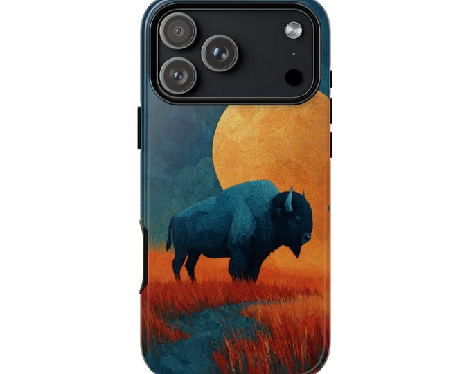 American Buffalo Sunset Bison Phone Case: iPhone, Galaxy, Pixel - Lifetime Warranty