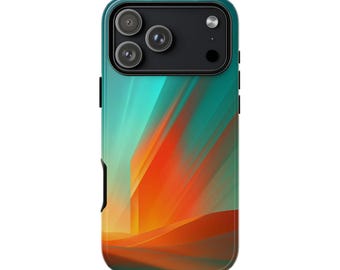 Gradient Turquoise Orange Digital Artwork | Phone Ink Case | Custom Made Cover | Lifetime Warranty