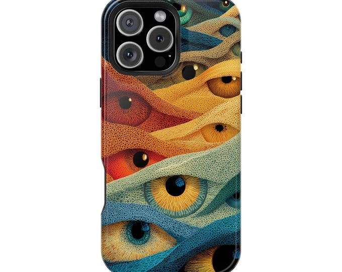 Surreal Eyes Colorful Red Yellow Blue Phone Case: iPhone, Galaxy, Pixel - Lifetime Warranty
