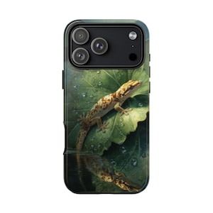 Gecko Rain Leaf Lizard Phone Case: iPhone | Samsung Galaxy | Google Pixel - Shockproof Cover