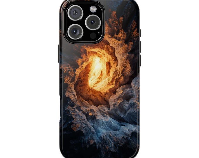 Deep Earth Geode Rock Fractal Light Phone Case: iPhone, Galaxy, Pixel - Lifetime Warranty