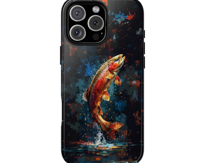 Abstract Rainbow Trout Fish Night River Phone Case: iPhone, Galaxy, Pixel - Lifetime Warranty