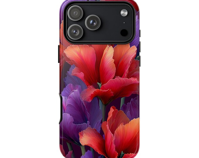 Red Purple Parrot Tulip Flowers Phone Case for iPhone | Samsung Galaxy | Google Pixel
