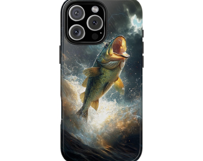 Big Mouth Bass Fish Thunderstorm Fishing Phone Case: iPhone, Galaxy, Pixel - Lifetime Warranty
