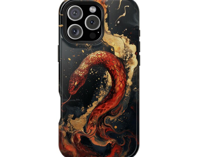 Fiery Acrylic Liquid Year of the Snake Phone Case: iPhone, Galaxy, Pixel - Lifetime Warranty