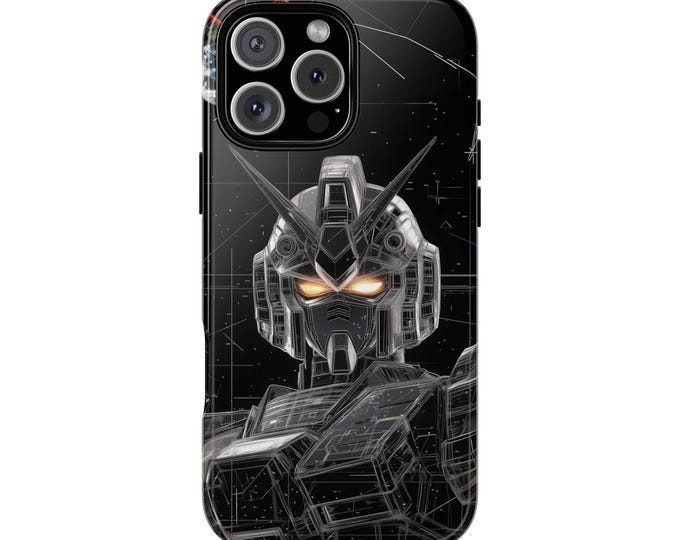Mech Warrior Cyber Robot Blueprint Phone Case: iPhone, Galaxy, Pixel - Lifetime Warranty