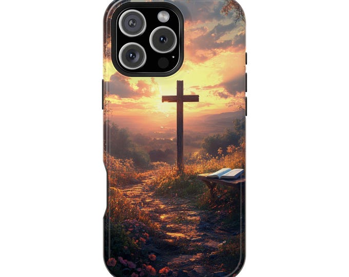 Cross Bible Sunrise Outdoor Christian Faith Phone Case: iPhone, Galaxy, Pixel - Lifetime Warranty