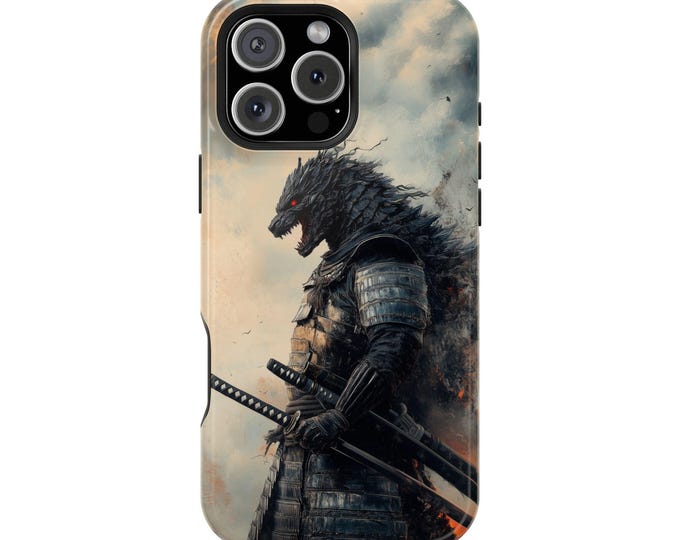 Black Kaiju Monster Samurai Armor Warrior Phone Case: iPhone, Galaxy, Pixel - Lifetime Warranty