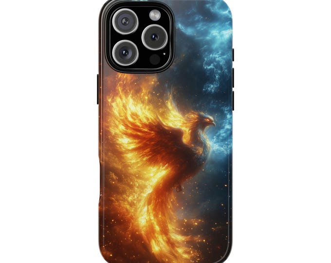 Phoenix Blaze Fire Bird Icy Sky Phone Case: iPhone, Galaxy, Pixel - Lifetime Warranty