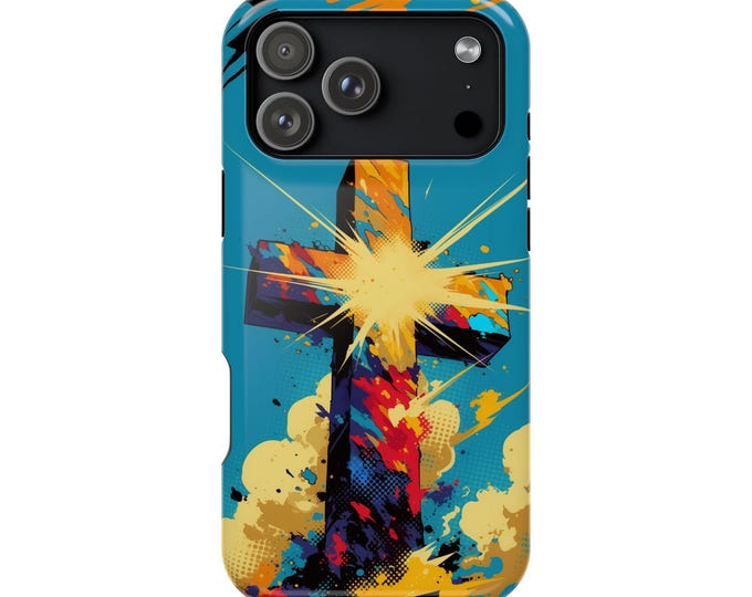 Cross Dynamic Pop Style Faith Phone Case for iPhone | Samsung Galaxy | Google Pixel