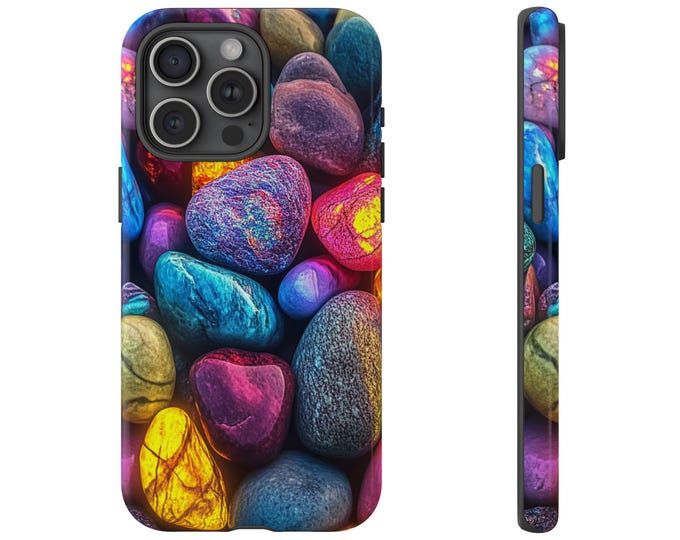 Glowing Opal Beach Stones Rock Stone Agate Phone Case: iPhone, Galaxy, Pixel - Lifetime Warranty