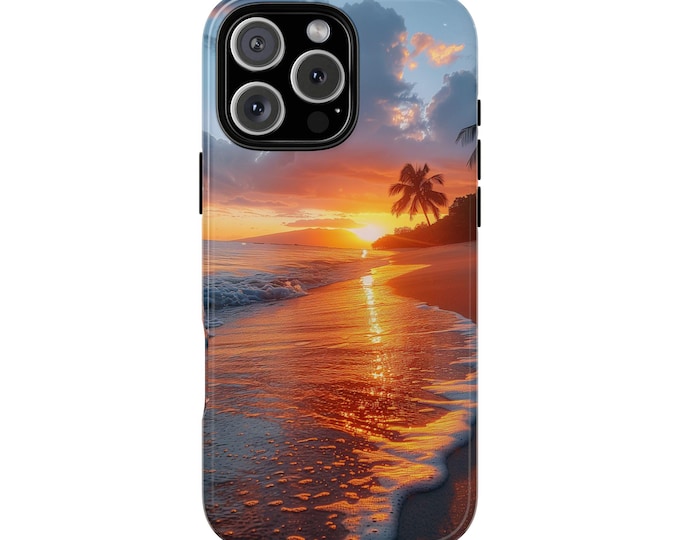 Hawaii Tropical Sunset Beach Ocean Waves Phone Case: iPhone, Galaxy, Pixel - Lifetime Warranty