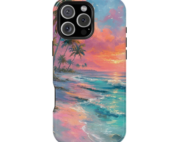 Beach Summer Dream Sunset Pastel Blue Phone Case: iPhone, Galaxy, Pixel - Lifetime Warranty