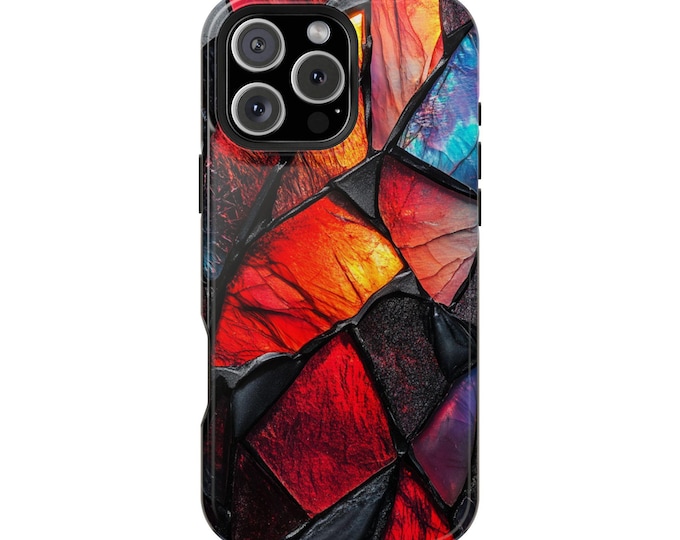 Red Opal Obsidian Ember Onyx Iridescent Glass Phone Case: iPhone, Galaxy, Pixel - Lifetime Warranty