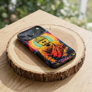 Phone Ink - Funda abstracta con estatua de Buda dorado: iPhone / Galaxy / Pixel - Garantía de por vida