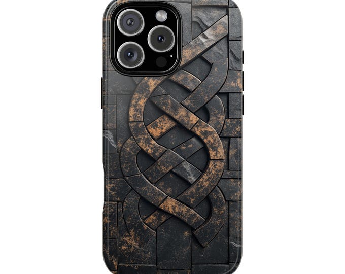 Geometric Rune Grid Overlay Viking Runic Phone Case: iPhone, Galaxy, Pixel - Lifetime Warranty