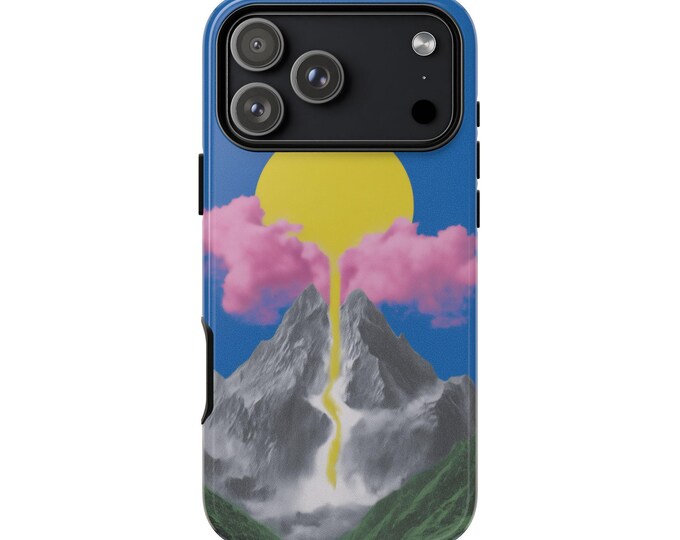 Sun Gold Liquid Mountain Art Phone Case: iPhone, Galaxy, Pixel - Lifetime Warranty