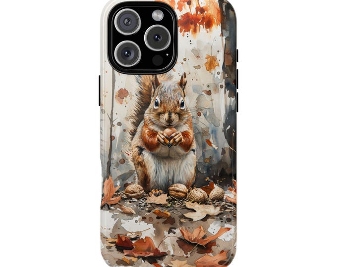 Squirrel Nut Watercolor Brown Phone Case: iPhone, Galaxy, Pixel - Lifetime Warranty