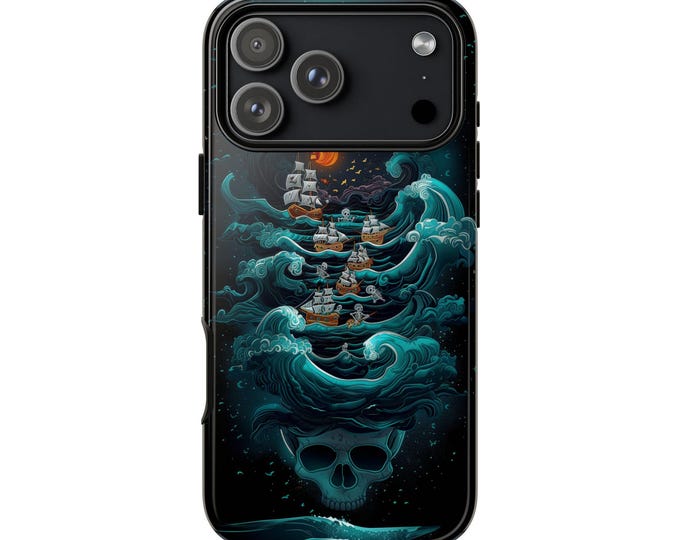 Pirate Skull Ocean Ship Skeletons Phone Case: iPhone, Galaxy, Pixel - Lifetime Warranty