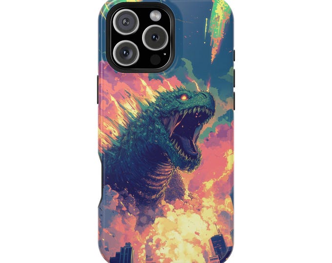 Kaiju Attacking City Comic Vector Phone Case: iPhone, Galaxy, Pixel - Lifetime Warranty