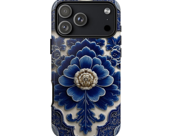 Intricate Azulejo Floral Motif Pattern Phone Case: iPhone, Galaxy, Pixel - Lifetime Warranty