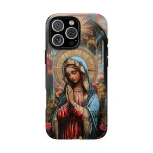 Virgin Mary Portrait Abstract Floral - Phone Cover Case for iPhone | Samsung Galaxy | Pixel