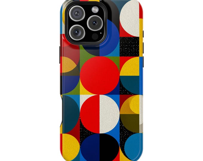 Circles Abstract Geometric Color Pattern Phone Case: iPhone, Galaxy, Pixel - Lifetime Warranty